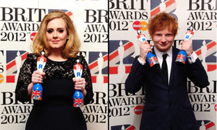 和 Adele 獲選為 2012 Brit Awards 最佳男、女歌手