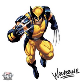 吃西餐自已帶叉的 Wolverine 金鋼狼（港譯狼人）擁有金屬強化骨骼，雙手能自由伸出利爪，有動物般敏銳的觸覺和極強的自癒能力，是格鬥專家。