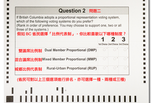 (3) 選民可自行決定是否作答這條問題，假如選擇不作答的話，亦不會影響你的選票資格。如果你選擇作答，那你必須為三個選項進行排名，亦可選擇其中一種、兩種或全部三種。