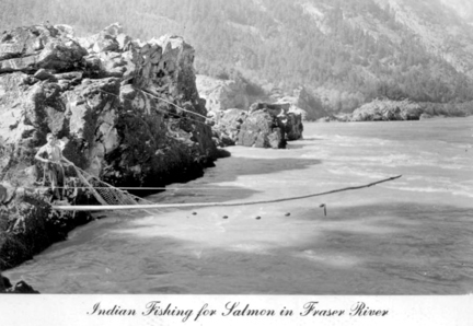 鐵路工程影響河道，間接減少原住民漁獲。（BC ARCHIVES d-02211）