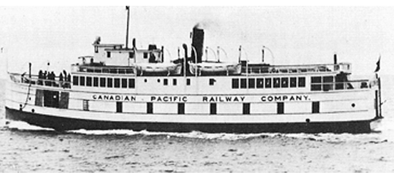往返 Steveston 及 Victoria 的 Motor Princess 小輪建於 1923 年，1965 後歸入 BC Ferry 船隊。（Steveston Museum）