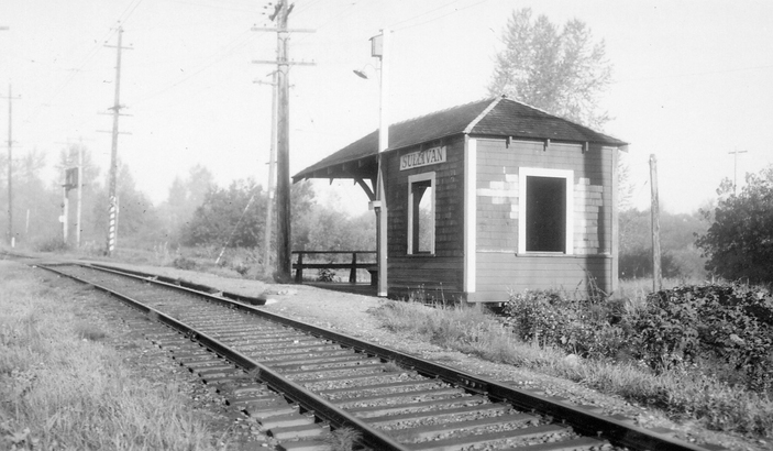Cloverdale 區有過百年歷史的 Sullivan 站在 1948 年的外貌。（City of Richmond Archives）