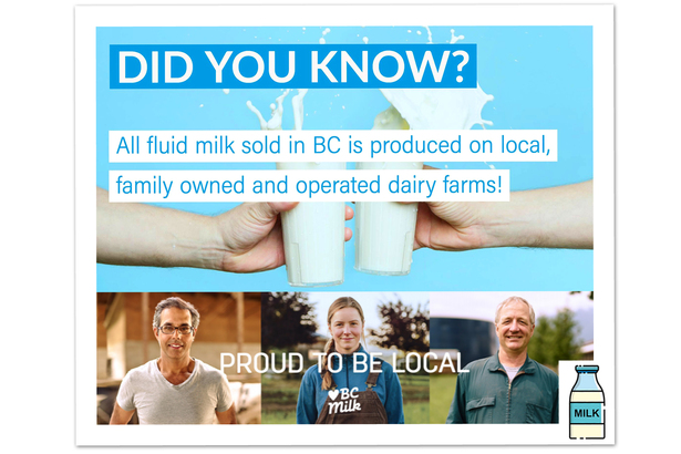 BC 省民最有福，因為在本省購買的牛奶，都來自本地的家族農場，保証每口牛奶都是新鮮美味！