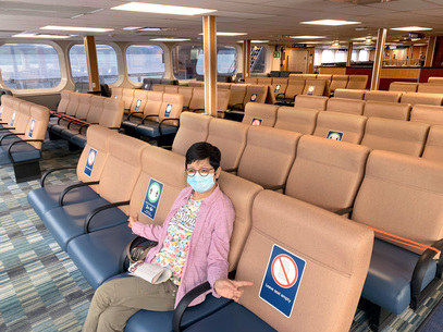 疫後旅遊新常態：渡輪實行防疫措施大減乘客量。