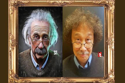 圖左：著名理論物理學家愛因斯坦；圖右：Anthony Fok (工程部)。