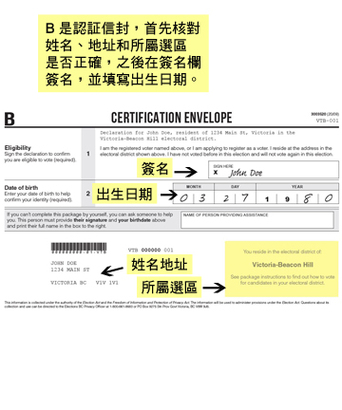 BC Provincial Election 省選郵寄選票怎麼填？