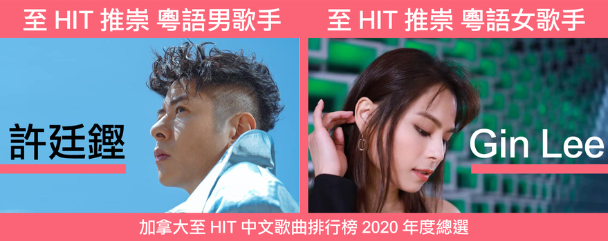 至 HIT 推崇粵語男歌手: 許廷鏗；至 HIT 推崇粵語女歌手: Gin Lee