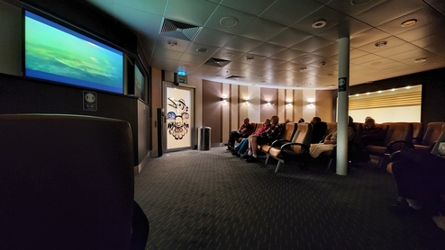 乘客可在 Raven Lounge 放映室欣賞各式影片。