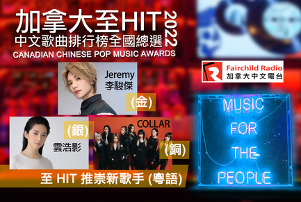 2022 至 HIT 推崇新歌手（粵語）: Jeremy 李駿傑 (金) | 雲浩影 (銀) | COLLAR (銅)