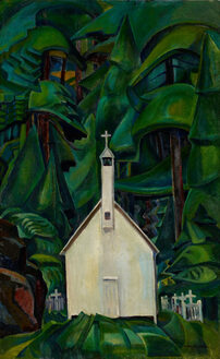 Emily Carr 畫中的原住民教堂。
