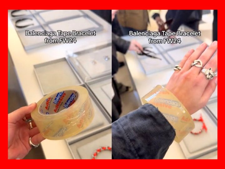 Balenciaga 怪奇潮物巨頭巴黎世家推天價「封箱膠帶手鐲」網民：智商稅？