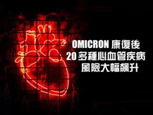感染 Omicron 並非只屬嚴重流感般小事 新冠肺炎康復者 逾 20 種心血管病風險爆升