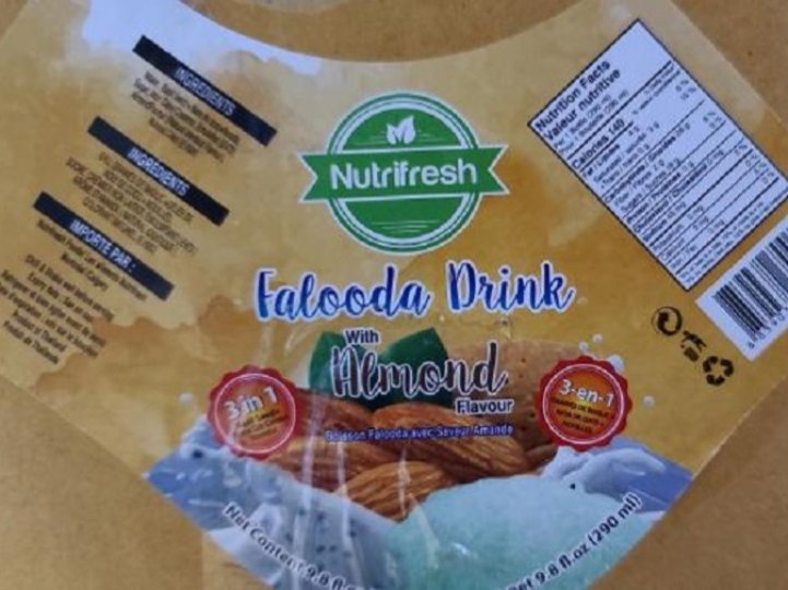 加拿大食品檢驗局擴大Nutrifresh Falooda Drink飲品召回範圍
