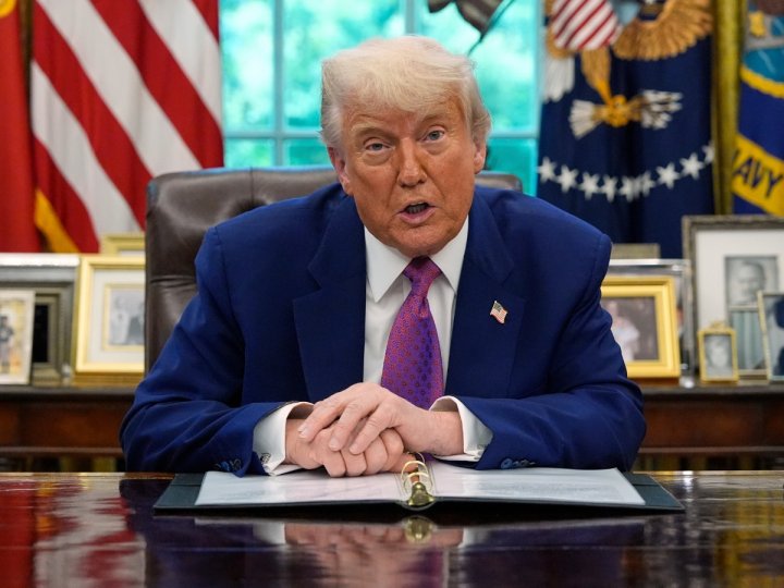 美國總統特朗普再公布對六個國家的關稅稅率介乎20%至30%不等1752281219