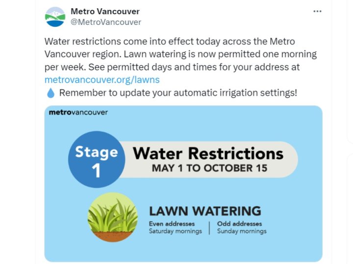 大溫地區開始實施澆水限制至10月中