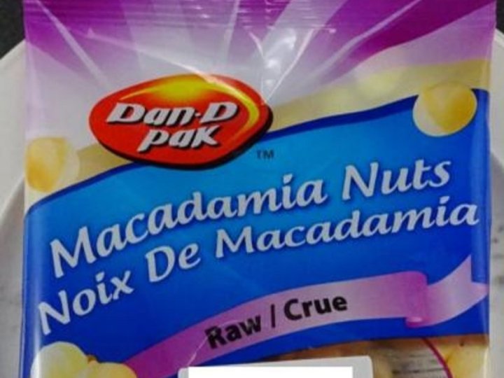 一款生夏威夷果仁懷疑受到沙門氏菌感染需要回收