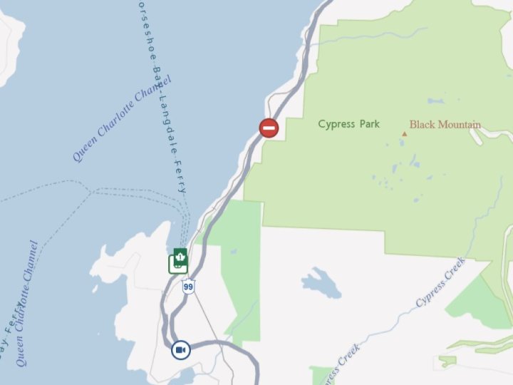 海天公路近Horseshoe Bay有貨車翻側  現場交通擠塞