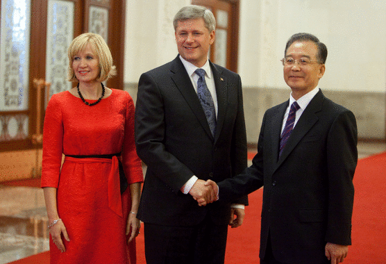 總理哈珀伉儷與中國總理溫家寶（政府提供）