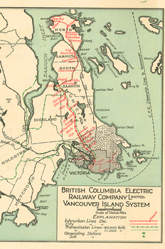 溫哥華島亦有 BCER 的有軌電車，所停的站還非常多。（City of Vancouver Archives）