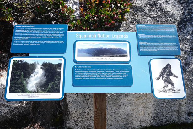 Squamish 原居民對山脈、瀑布與雪人，有著許多傳說。