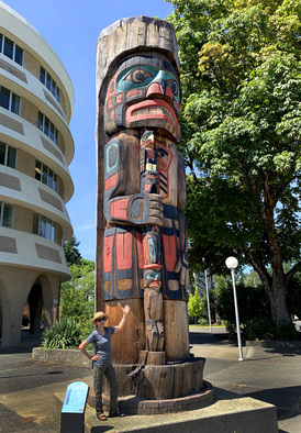 面對著 Duncan 市中心大街的「Cedar Man Walking Out of the Log」，高 12 米及闊 1.8 米，屬全球最寬及最重之圖騰，由 Richard Hunt 從一株 750 年樹齡的雪松所雕成。