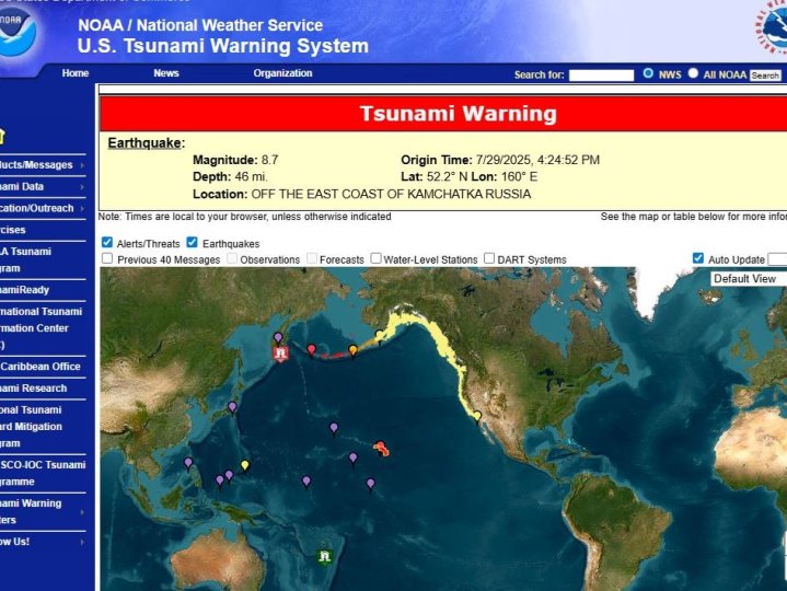 俄堪察加半島部分地區錄得3至4米海嘯 日本上調預警為警報1753872381